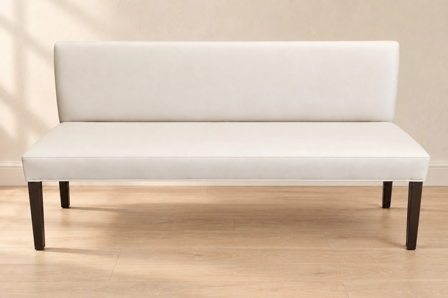 03 / UPHOLSTERED BENCH with an edited warm interior background